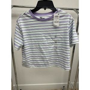 Epic Threads Big Girls Joy Striped T-Shirt Purple Roses